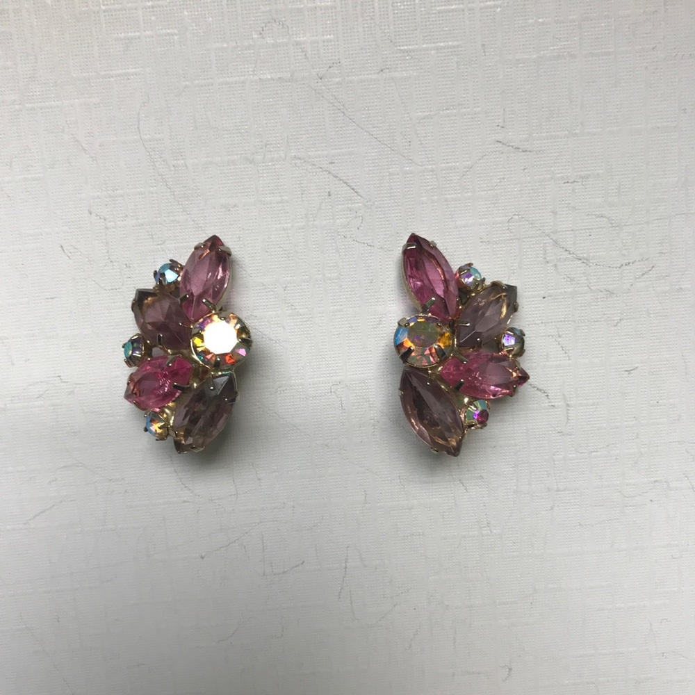 Vintage Purple Clips Earrings